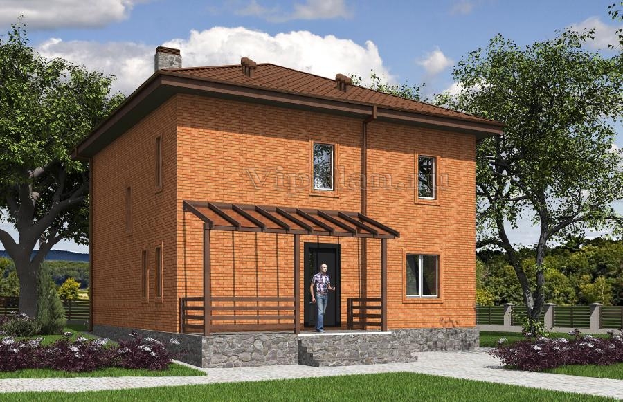 Проект двухэтажного дома с террасой